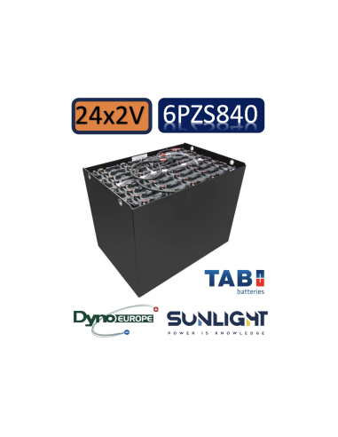 Pack 48V de 24 x 2V Batterie de traction 6PZS840 en 2V 840ah en C5