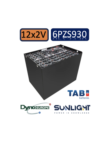 Pack 24V de 12 x 2V Batterie de traction 6PZS930 en 2V 930ah en C5