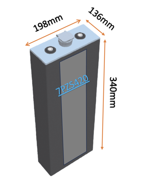 Pack 24V de 12 x 2V Batterie de traction 7PZS420 en 2V 420ah en C5