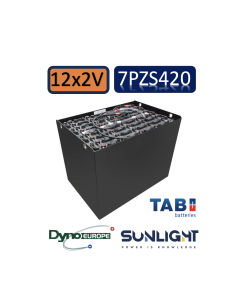 Pack 24V de 12 x 2V Batterie de traction 7PZS420 en 2V 420ah en C5
