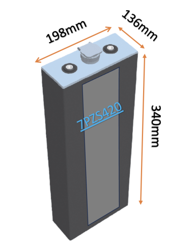Pack 48V de 24 x 2V Batterie de traction 7PZS420 en 2V 420ah en C5