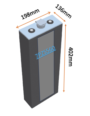 Pack 24V de 12 x 2V Batterie de traction 7PZS560 en 2V 560ah en C5