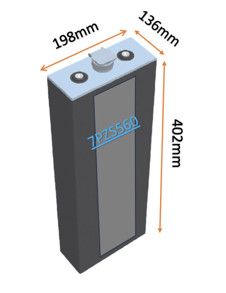 Pack 48V de 24 x 2V Batterie de traction 7PZS560 en 2V 560ah en C5