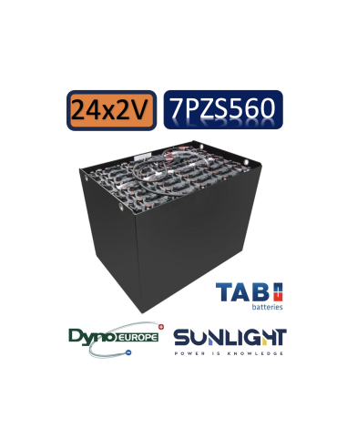 Pack 48V de 24 x 2V Batterie de traction 7PZS560 en 2V 560ah en C5