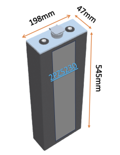 Batterie de traction 2PZS230 en 2V 230ah en C5 Livraison incluse
