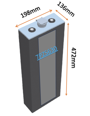 Pack 48V de 24 x 2V Batterie de traction 7PZS735 en 2V 735ah en C5