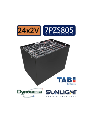 Pack 48V de 24 x 2V Batterie de traction 7PZS805 en 2V 805ah en C5