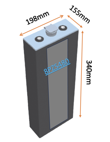 Pack 48V de 24 x 2V Batterie de traction 8PZS480 en 2V 480ah en C5