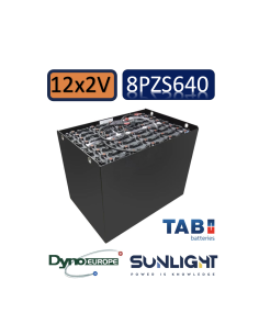 Pack 24V de 12 x 2V Batterie de traction 8PZS640 en 2V 640ah en C5