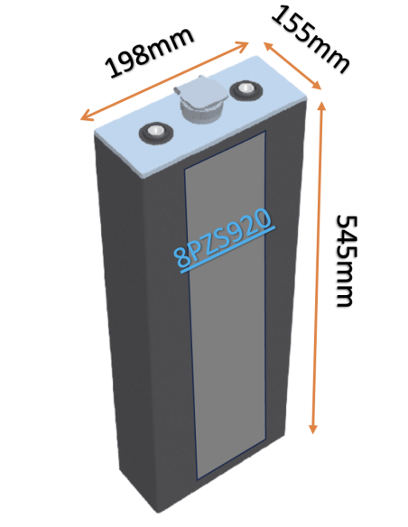 Pack 24V de 12 x 2V Batterie de traction 8PZS920 en 2V 920ah en C5