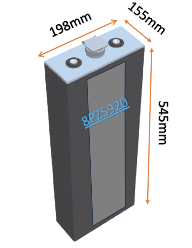 Pack 48V de 24 x 2V Batterie de traction 8PZS920 en 2V 920ah en C5