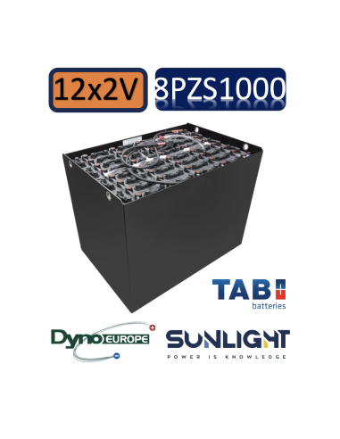 Pack 24V de 12 x 2V Batterie de traction 8PZS1000 en 2V 1000ah en C5