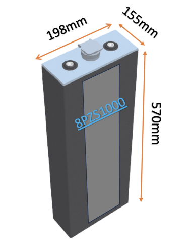 Pack 48V de 24 x 2V Batterie de traction 8PZS1000 en 2V 1000ah en C5