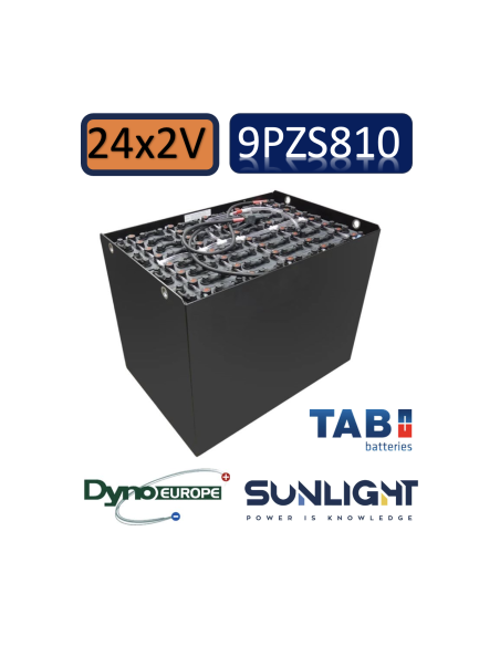 Pack 48V de 24 x 2V Batterie de traction 9PZS810 en 2V 810ah en C5