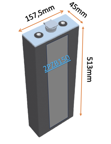 Pack 24V de 12 x 2V Batterie de traction 2PZB150 en 2V 150ah en C5