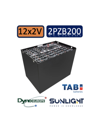 Pack 24V de 12 x 2V Batterie de traction 2PZB200 en 2V 200ah en C5