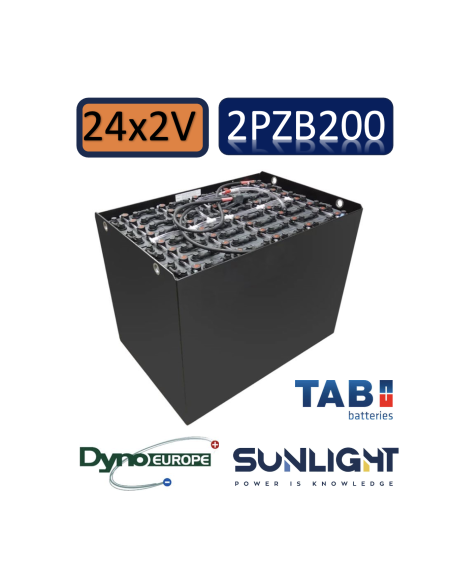 Pack 48V de 24 x 2V Batterie de traction 2PZB200 en 2V 200ah en C5