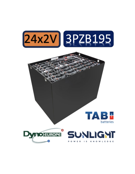Pack 48V de 24 x 2V Batterie de traction 3PZB195 en 2V 195ah en C5