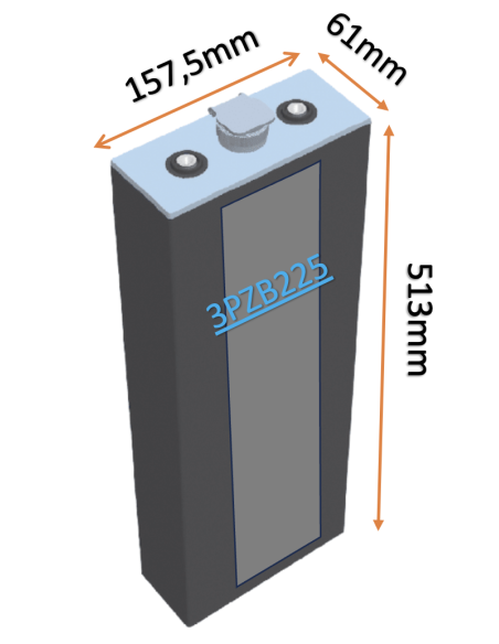 Pack 24V de 12 x 2V Batterie de traction 3PZB225 en 2V 225ah en C5