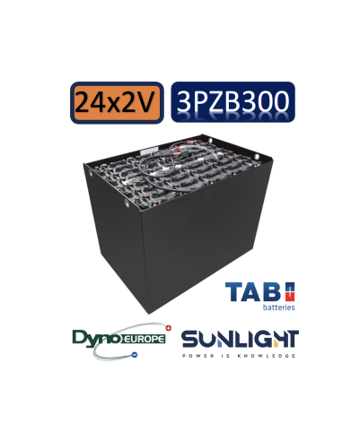 Pack 48V de 24 x 2V Batterie de traction 3PZB300 en 2V 300ah en C5