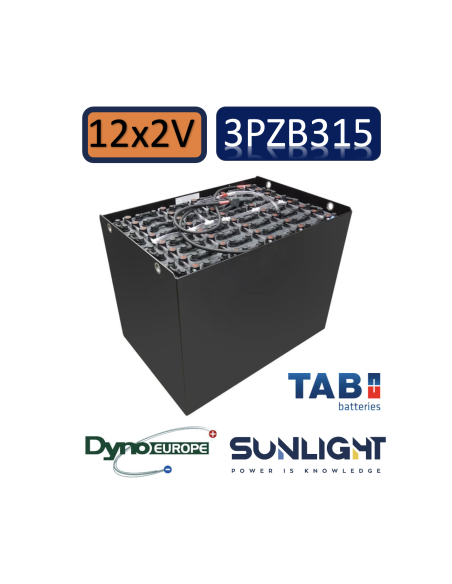 Pack 24V de 12 x 2V Batterie de traction 3PZB315 en 2V 315ah en C5