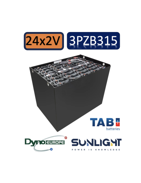 Pack 48V de 24 x 2V Batterie de traction 3PZB315 en 2V 315ah en C5