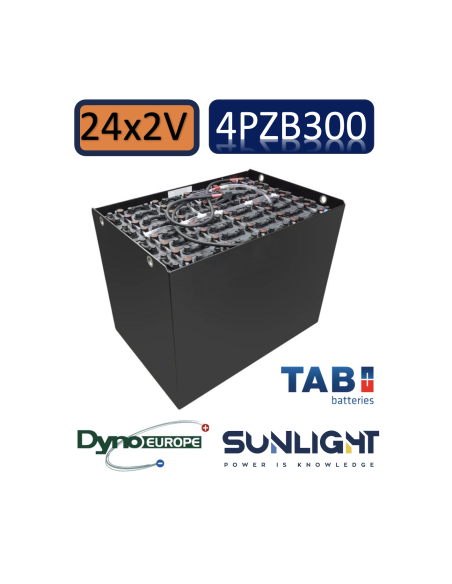 Pack 48V de 24 x 2V Batterie de traction 4PZB300 en 2V 300ah en C5