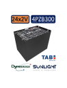 Pack 48V de 24 x 2V Batterie de traction 4PZB300 en 2V 300ah en C5