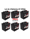 lot de 6 Batteries Steco 6V 225ah Deep cycles traction Livraison incluse
