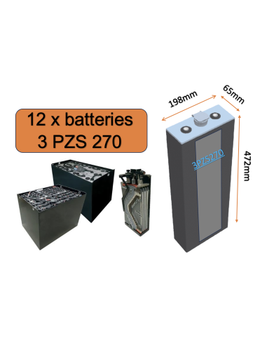Batterie de traction 3PZS270 en 2V 270ah en C5 Livraison incluse