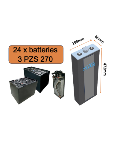 Batterie de traction 3PZS270 en 2V 270ah en C5 Livraison incluse