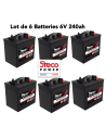 Lot de 6 Batteries Traction Steco 6V 240ah Deep cycles Livraison incluse