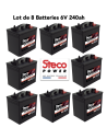 Lot de 8 Batteries Traction Steco 6V 240ah Deep cycles Livraison incluse