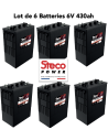 Lot de 6 Batteries Traction Steco 6V 430ah Deep cycles Livraison incluse