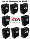 Lot de 8 Batteries Traction Steco 6V 430ah Deep cycles Livraison incluse
