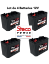Lot de 4 Batteries Traction Steco Power 12V 150ah Deep cycles Livraison incluse