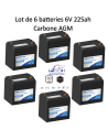 Lot de 6 Batteries 6V 224ah Leoch AGM / GEL Carbone LDC6-224
