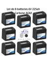 Lot de 8 Batteries 6V 224ah Leoch AGM / GEL Carbone LDC6-224