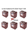 Lot de 6 Batteries Trojan T-105 en  6V 225ah Deep cycles Livraison incluse