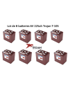 Lot de 8 Batteries Trojan T-105 en  6V 225ah Deep cycles Livraison incluse