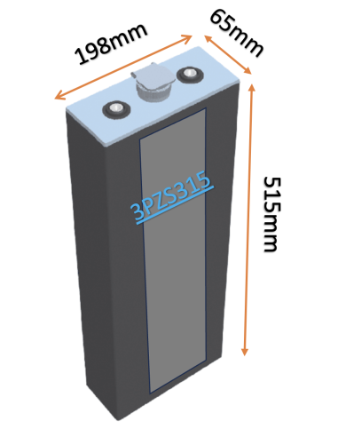 Batterie de traction 3PZS315 en 2V 315ah en C5 Livraison incluse