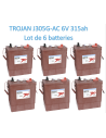 Lot de 6 Batteries Traction Trojan J305G-AC en  6V 315ah Deep cycles Livraison incluse