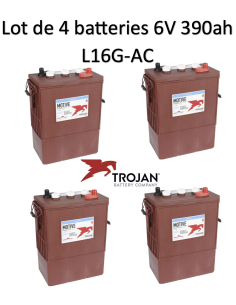 Lot 4 Batteries Traction Trojan L16G-AC en  6V 390ah Deep cycles Livraison incluse
