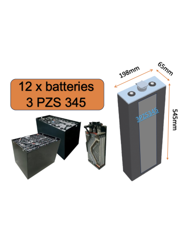 Batterie de traction 3PZS345 en 2V 345ah en C5 Livraison incluse