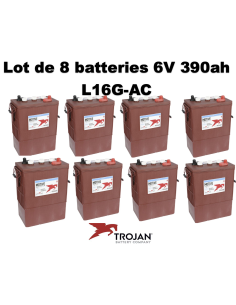 Lot 8 Batteries Traction Trojan L16G-AC en  6V 390ah Deep cycles Livraison incluse