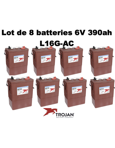 Lot 8 Batteries Traction Trojan L16G-AC en  6V 390ah Deep cycles Livraison incluse