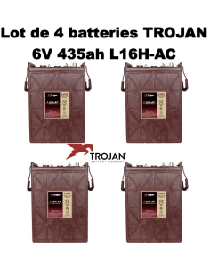 Lot de 4 Batteries Traction Trojan L16H-AC en  6V 435ah Deep cycles Livraison incluse