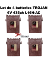 Lot de 4 Batteries Traction Trojan L16H-AC en  6V 435ah Deep cycles Livraison incluse