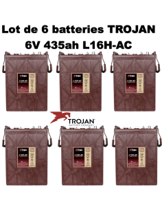 Lot de 6 Batteries Traction Trojan L16H-AC en  6V 435ah Deep cycles Livraison incluse