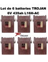 Lot de 6 Batteries Traction Trojan L16H-AC en  6V 435ah Deep cycles Livraison incluse